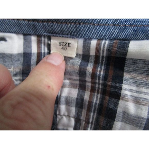 WRK Materials Co Mens Upscale Gray Stripe Linen Blend Shorts 40 EUC - Picture 5 of 15